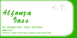 alfonza vass business card